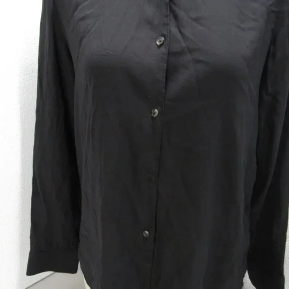 NEW THE ROW Women's Elia Silk Button-Down Blouse Black Size 8 – Preowned Luxury